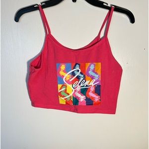 Selena hot pink crop top